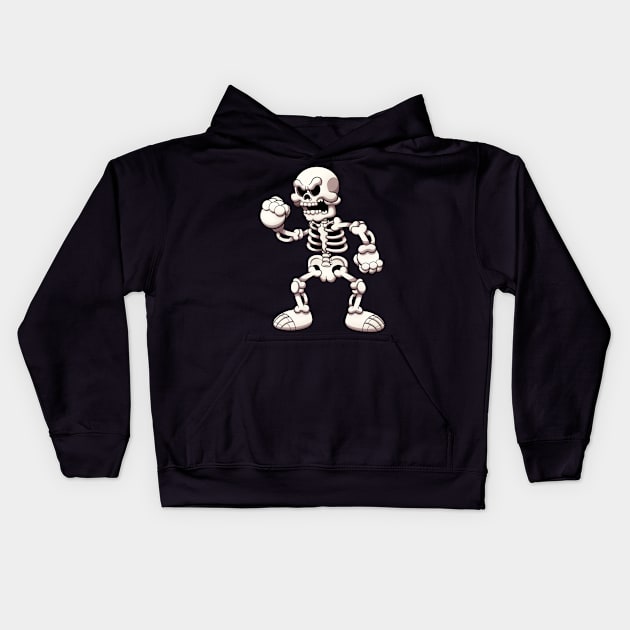 Angry Skeleton Kids Hoodie by TheMaskedTooner